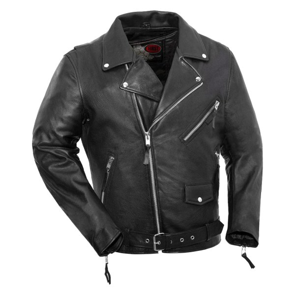 First Manufacturing® - Fillmore Men's Leather Jacket (Large, Black)