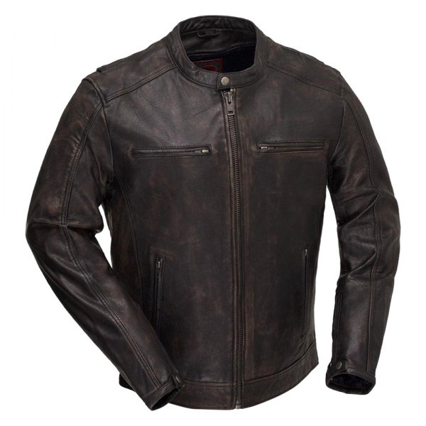 First Manufacturing® - Hipster Men's Leather Jacket (Medium, Black)