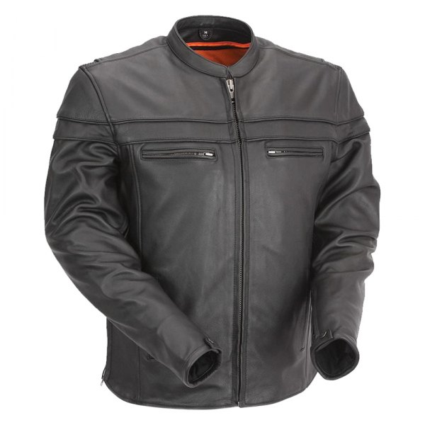 First Manufacturing® - Maverick Men's Leather Jacket (Large (Tall), Black)