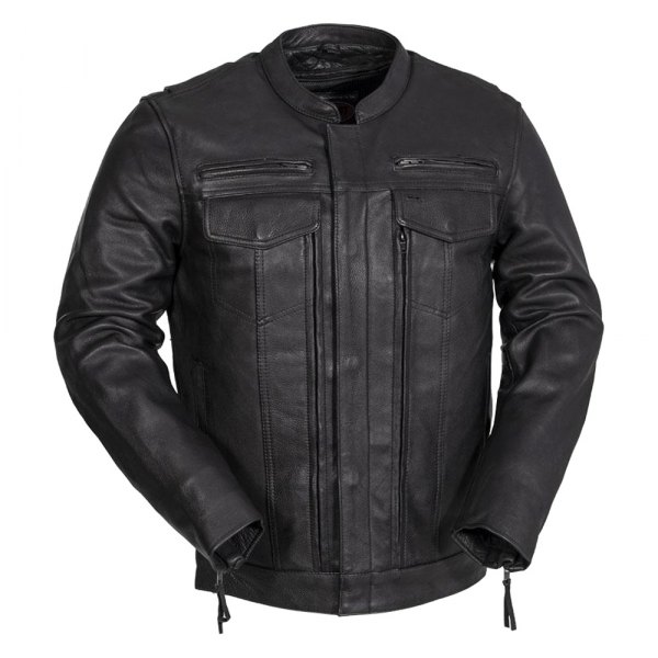 First Manufacturing® - Raider Men's Leather Jacket (4X-Large, Black)