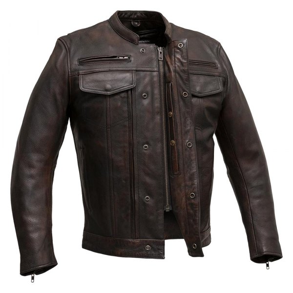 First Manufacturing® - Raider Men's Leather Jacket (Medium, Copper)