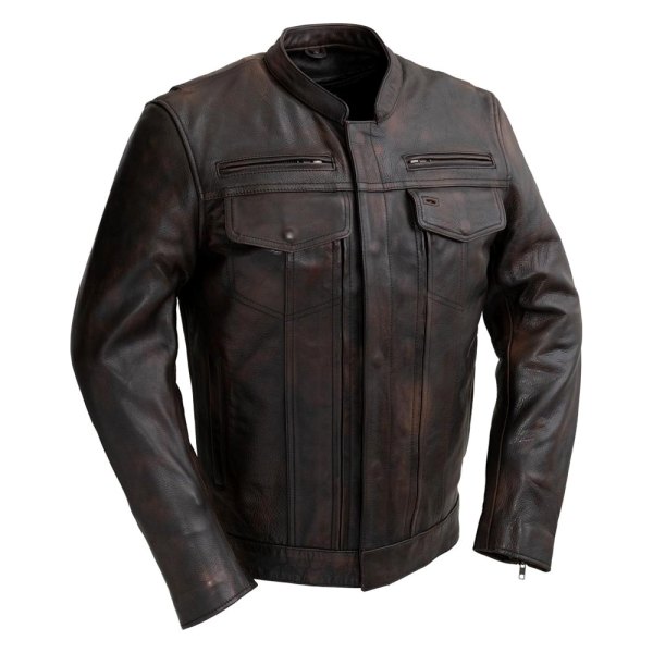 First Manufacturing® - Raider Men's Leather Jacket (Small, Copper)