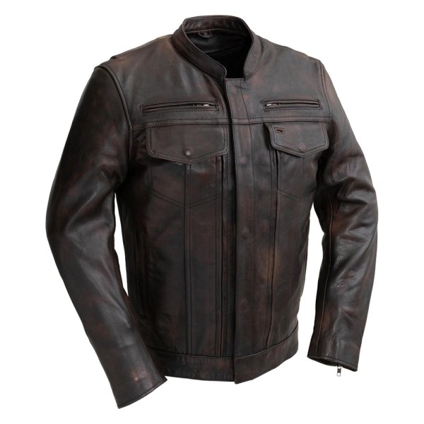 First Manufacturing® - Raider Men's Leather Jacket (6X-Large, Copper)