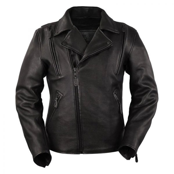 First Manufacturing® - Night Rider Men's Leather Jacket (Small, Black)