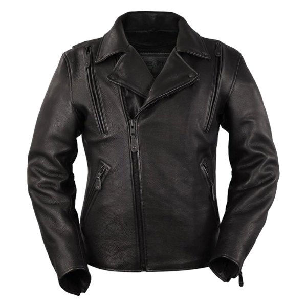 First Manufacturing® - Night Rider Men's Leather Jacket (X-Large, Black)