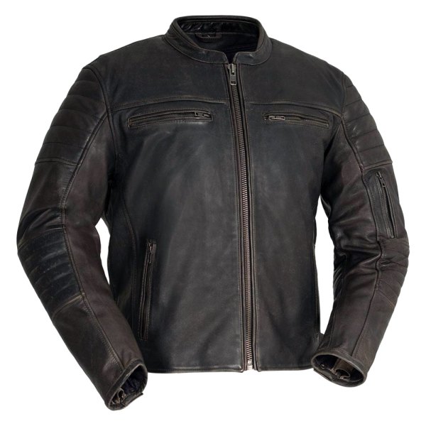 First Manufacturing® - Commuter Men's Leather Jacket (Medium, Brown)