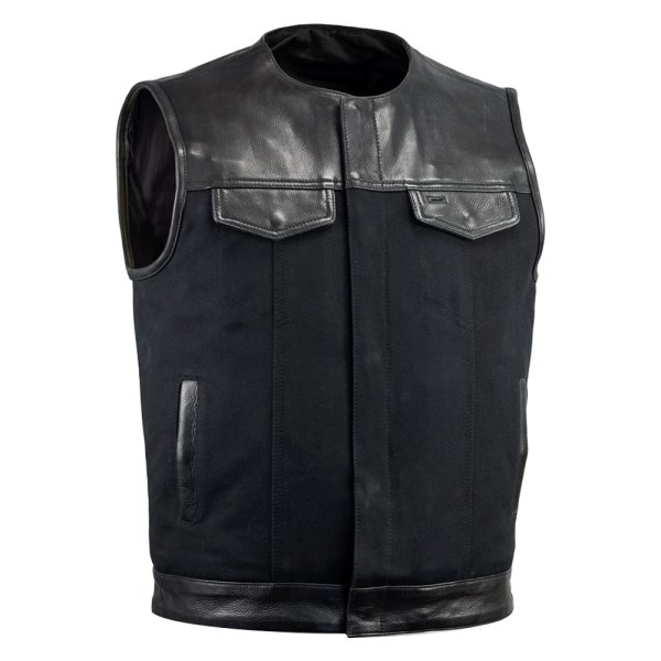 First Manufacturing® - 49/51 Combo Vest with Collar Men's Textile Vest (7X-Large, Black)