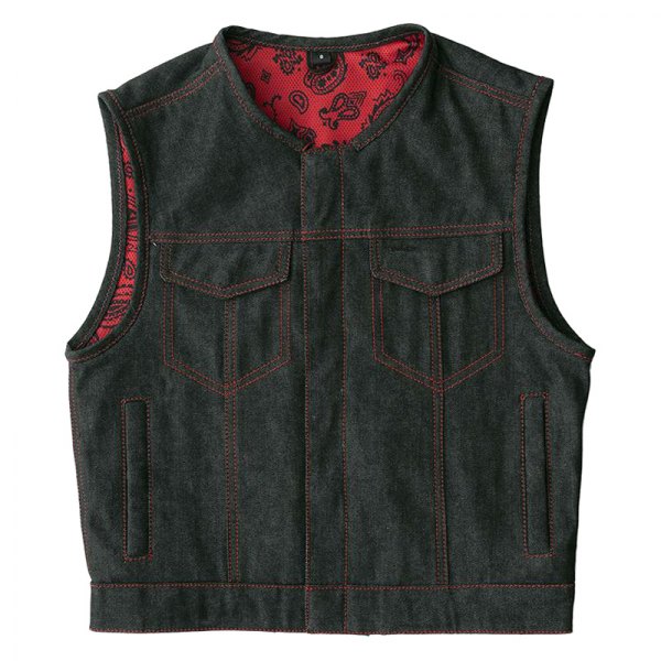 First Manufacturing® - Ember Men's Denim Vest (Large, Black)