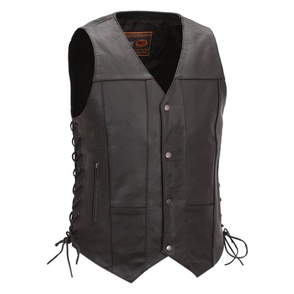 First Manufacturing® - Top Biller Men's Leather Vest (2X-Large, Black)
