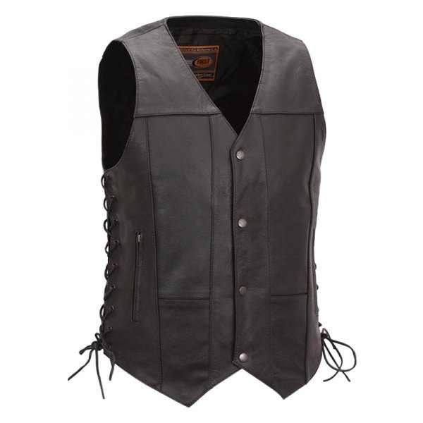 First Manufacturing® - Top Biller Men's Leather Vest (X-Large, Black)