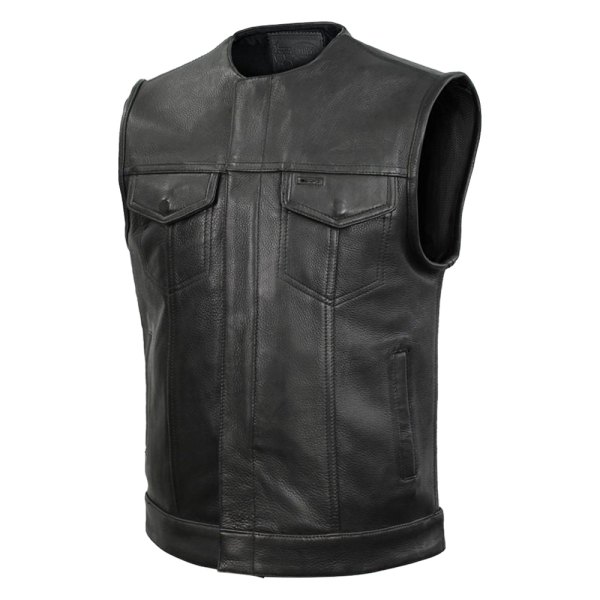 First Manufacturing® - Highside Men's Leather Vest (5X-Large, Black)