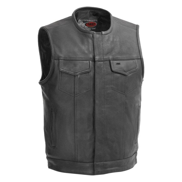 First Manufacturing® - No Rival MC Men's Leather Vest (X-Large, Black)