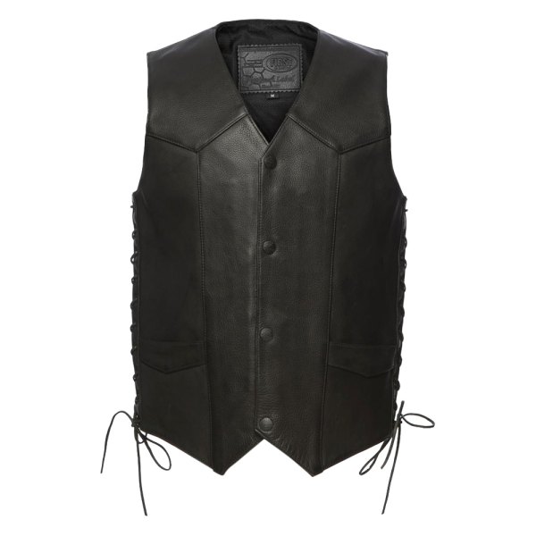 First Manufacturing® - Deadwood Men's Leather Vest (Small, Black)