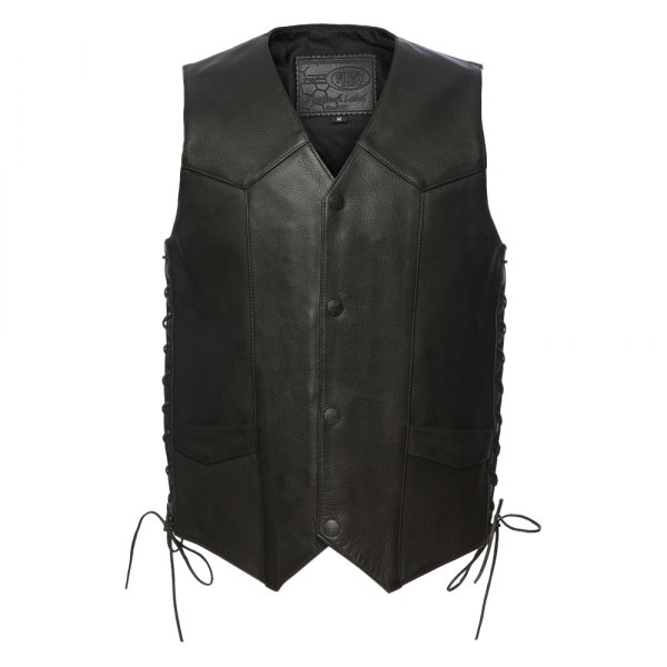First Manufacturing® - Deadwood Men's Leather Vest (3X-Large, Black)