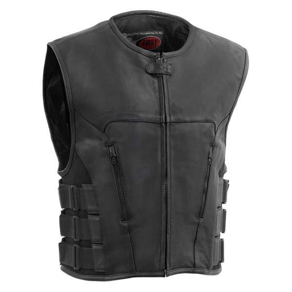 First Manufacturing® - The Commando Men's Leather Vest (Medium, White)