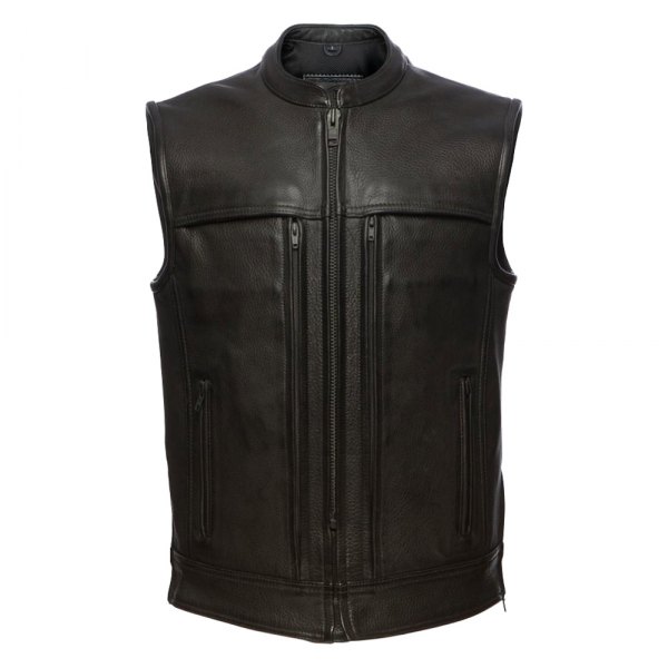 First Manufacturing® - Rampage Men's Leather Vest (Large, Black)