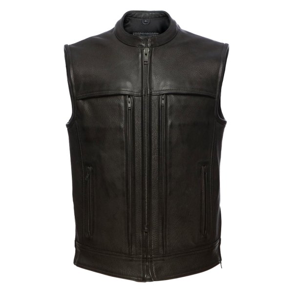 First Manufacturing® - Rampage Men's Leather Vest (Medium, Black)