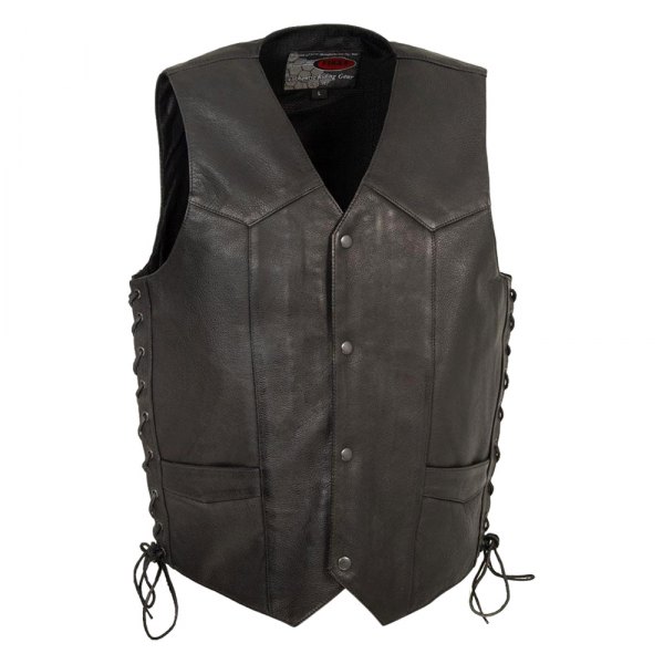 First Manufacturing® - Rancher Men's Leather Vest (2X-Large, Black)
