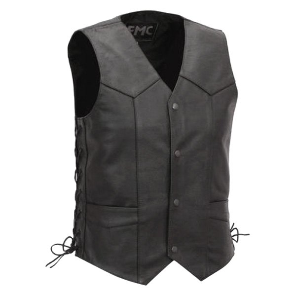 First Manufacturing® - Club House Men's Leather Vest (Medium, Black)