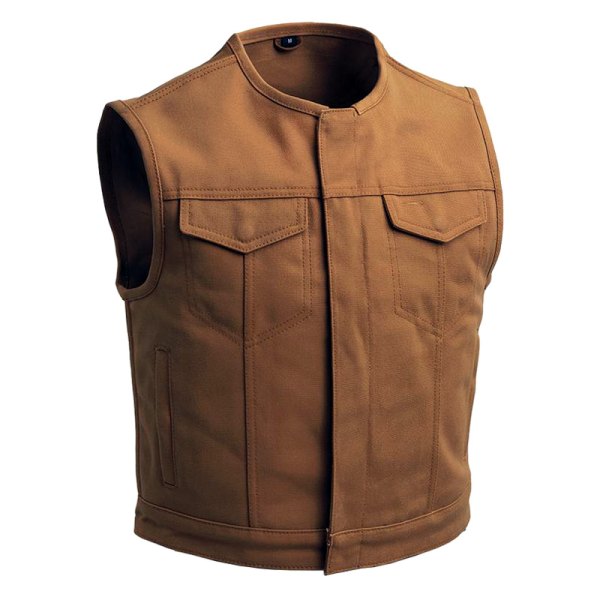 First Manufacturing® - Lowrider Men's Motorcycle Canvas Vest (Medium, Tan)