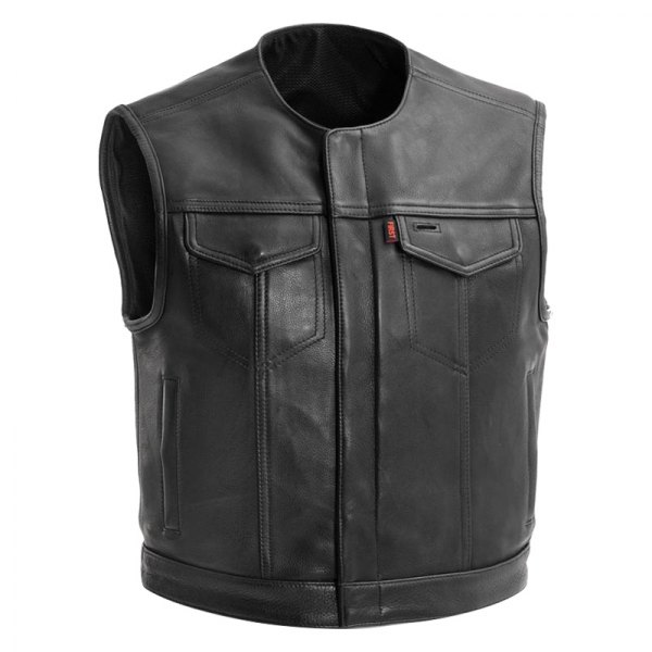 First Manufacturing® - Lowside Men's Leather Vest (Large, Black)