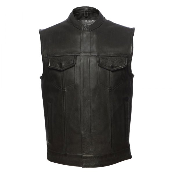 First Manufacturing® - Hotshot Men's Leather Vest (X-Large, Black)
