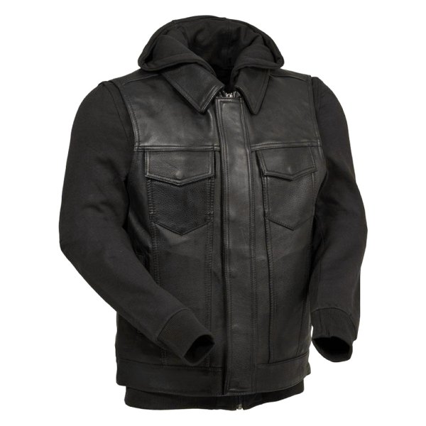 First Manufacturing® - Kent Men's Leather Jacket (2X-Large, Black/Gray)