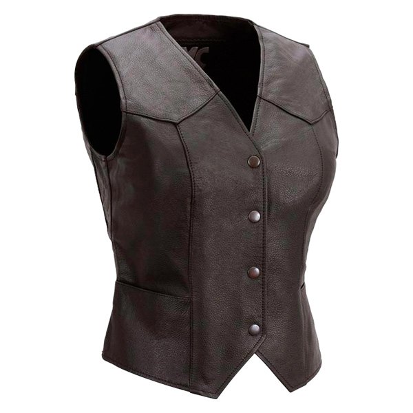 First Manufacturing® - Sweet Sienna Western Style Women's Leather Vest (Large, Black)