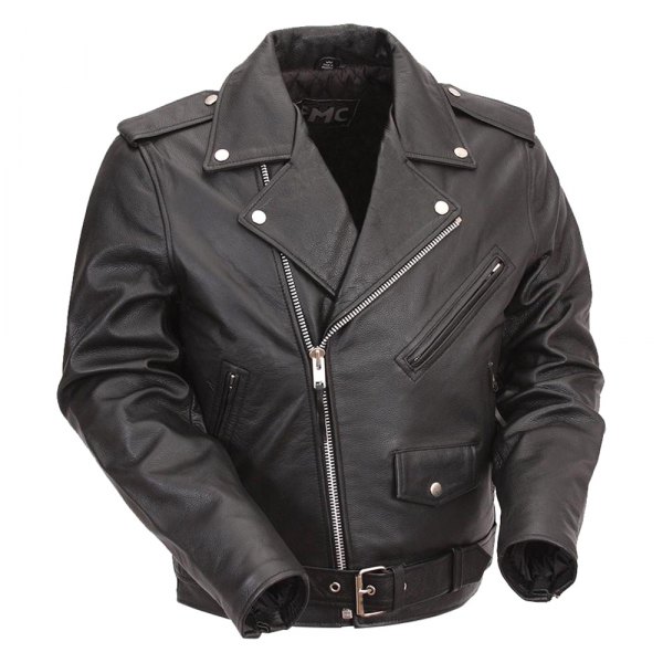 First Manufacturing® - Superstar Men's Leather Jacket (Small, Black)