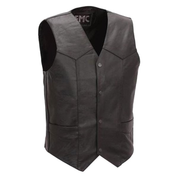 First Manufacturing® - Top Shot Men's Leather Vest (2X-Large/5X-Large, Black)