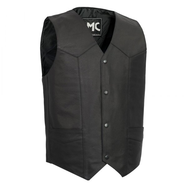 First Manufacturing® - Top Shot Men's Leather Vest (6X-Large, Black)