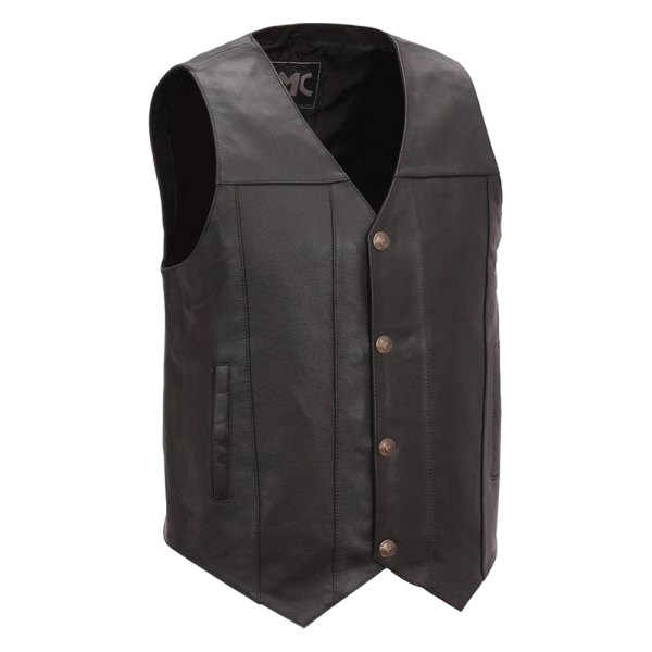 First Manufacturing® - Gun Runner Men's Leather Vest (7X-Large, Black)