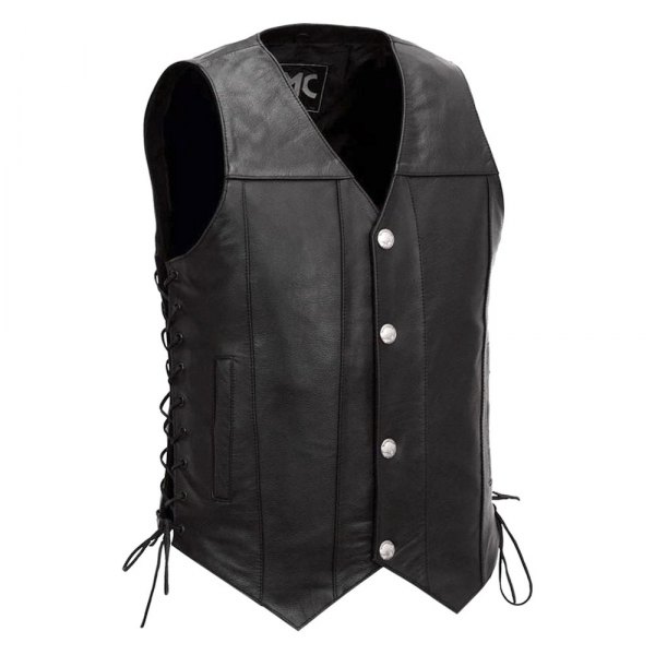 First Manufacturing® - Gun Slinger Men's Leather Vest (2X-Large, Black)