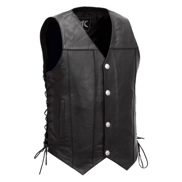 First Manufacturing® - Gun Slinger Men's Leather Vest (X-Large, Black)