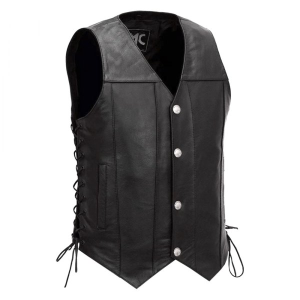 First Manufacturing® - Gun Slinger Men's Leather Vest (5X-Large, Black)
