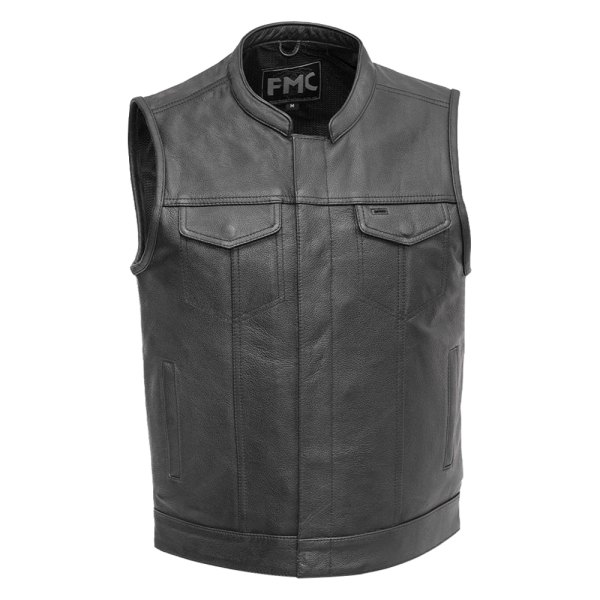 First Manufacturing® - Blaster Men's Leather Vest (7X-Large, Black)