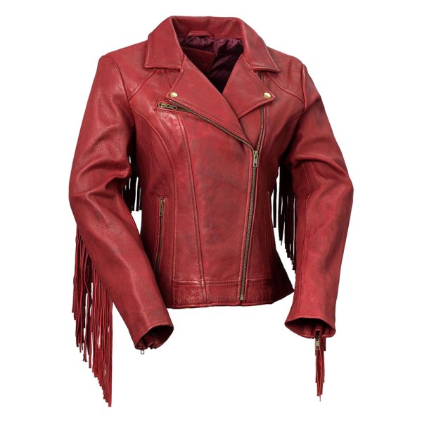 First Manufacturing® - Fringe Ladies Jacket (Small, Oxblood)