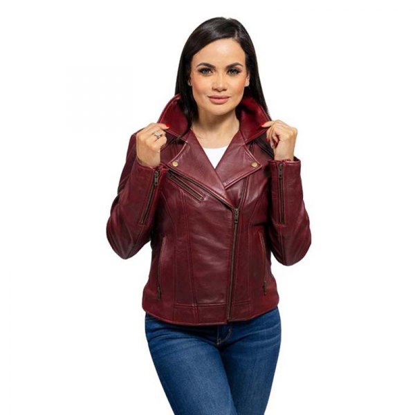 First Manufacturing® - Abigail Fashion Women's Leather Jacket (Large, Oxblood)