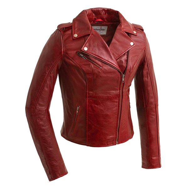 First Manufacturing® - Abigail Fashion Women's Leather Jacket (Medium, Red)