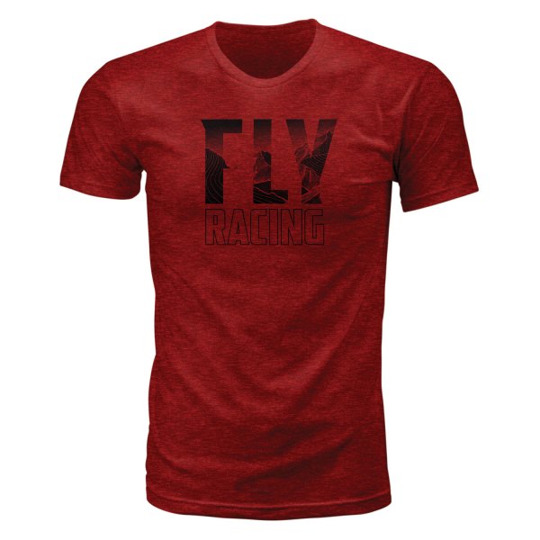 Fly Racing® - Mountain T-Shirt (Small, Blaze Red Heather)