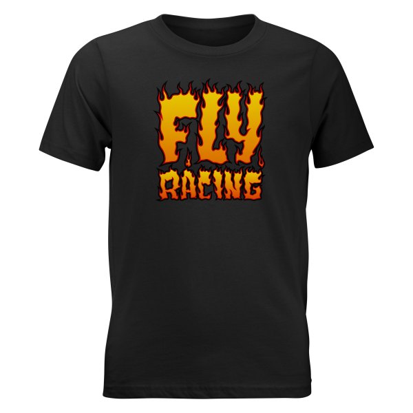 Fly Racing® - Fire Youth T-Shirt (Large, Black)