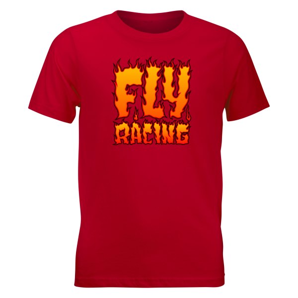 Fly Racing® - Fire Youth T-Shirt (Large, Red)