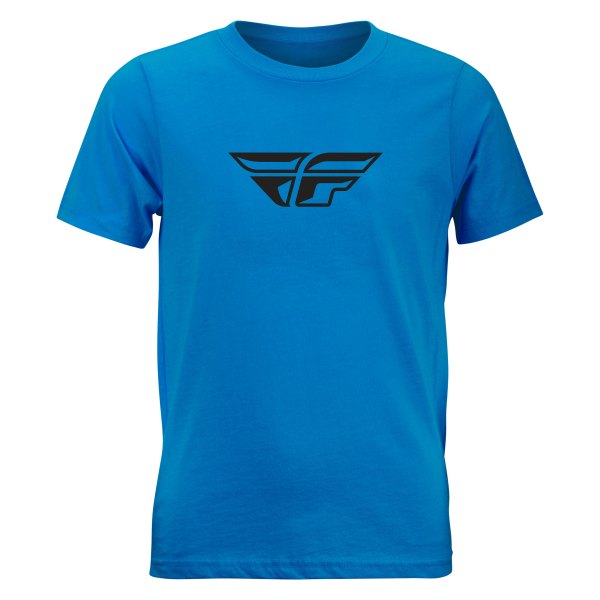 Fly Racing® - F-Wing Youth T-Shirt (Medium, Turquoise)