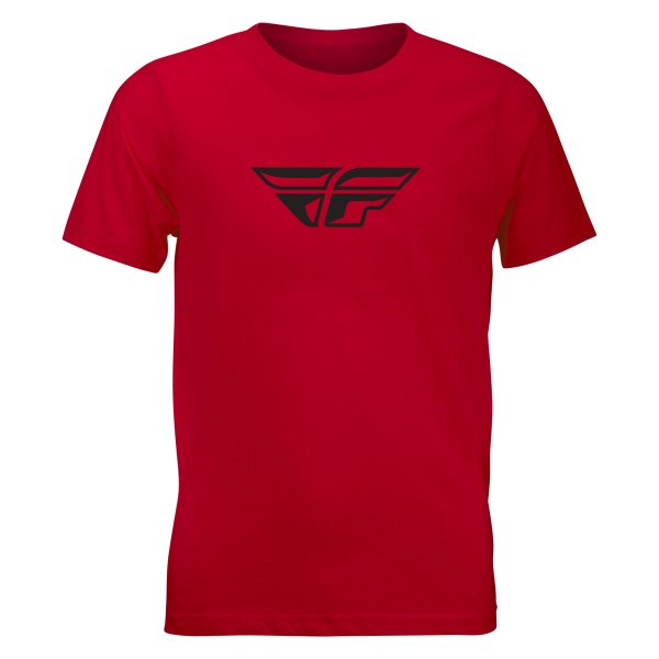 Fly Racing® - F-Wing Youth T-Shirt (Large, Red)