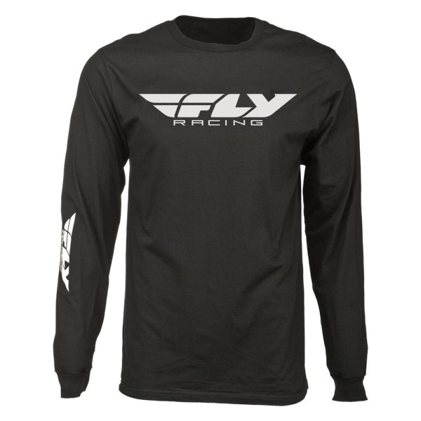 Fly Racing® - Corporate Men's Long Sleeve T-Shirt (Large, Black)