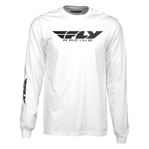 Fly Racing® - Corporate Men's Long Sleeve T-Shirt (Medium, White)