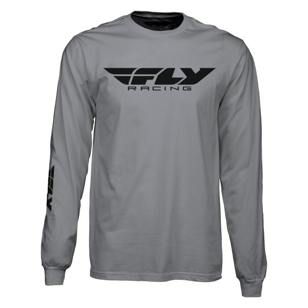 Fly Racing® - Corporate Men's Long Sleeve T-Shirt (Medium, Gray)
