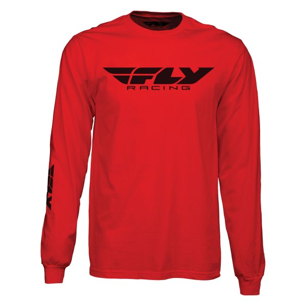 Fly Racing® - Corporate Men's Long Sleeve T-Shirt (Medium, Red)