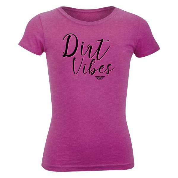 Fly Racing® - Girl Dirt Vibes Youth T-Shirt (Large, Raspberry)