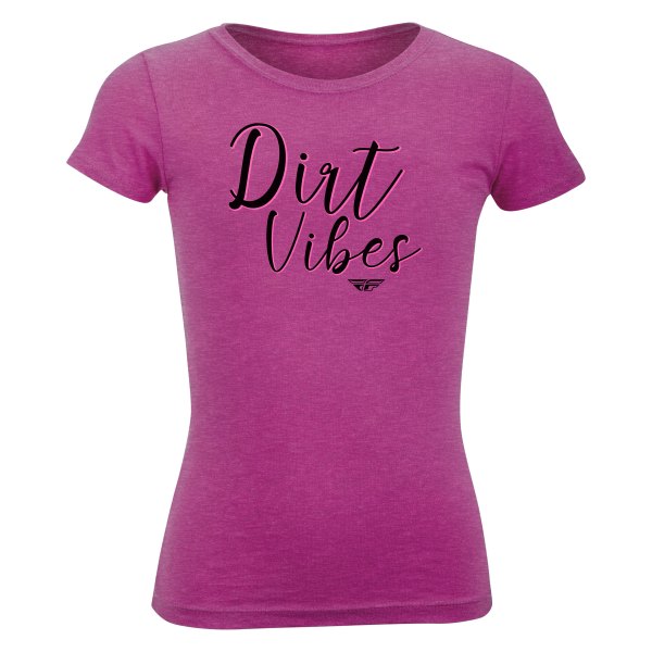 Fly Racing® - Girl Dirt Vibes Youth T-Shirt (Medium, Raspberry)